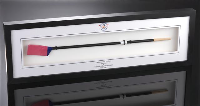 Framed Replica Rowing Oar (custom printed mat board)